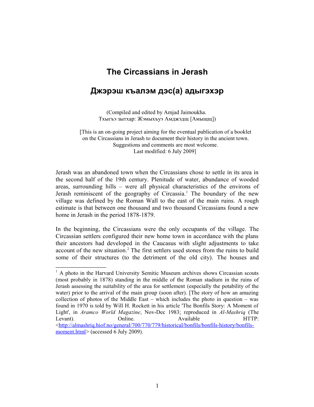 The Circassians in Jerash