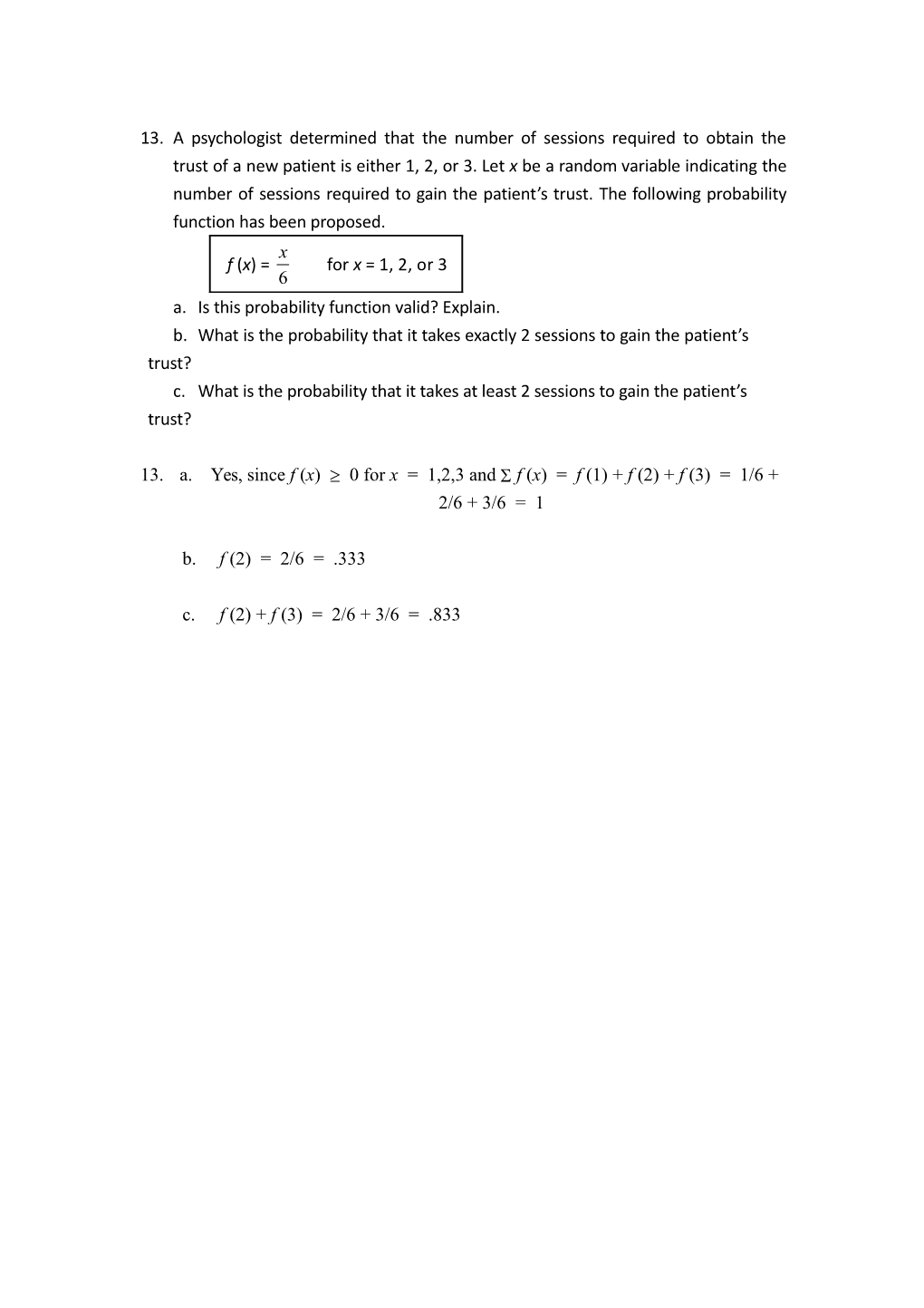 A.Is This Probability Function Valid? Explain