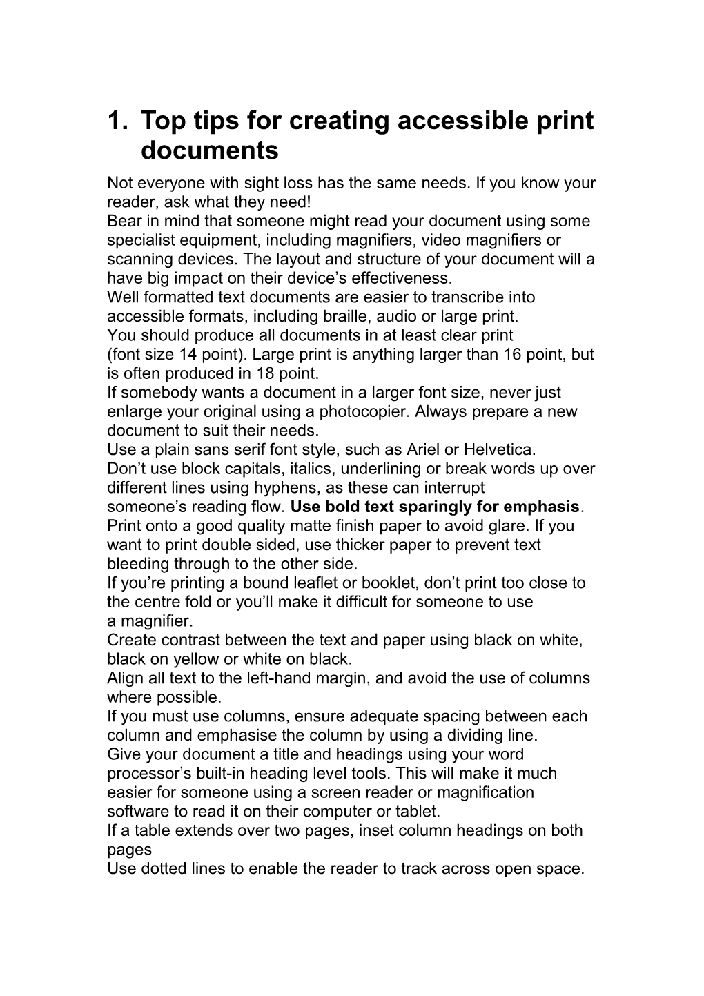 Top Tips for Creating Accessible Print Documents