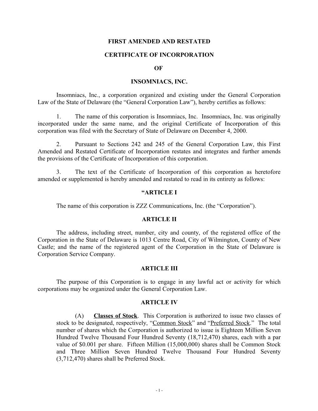 321 V2 - Asg. Leap/Cleartalk Amended and Restated Certificate of Incorporation