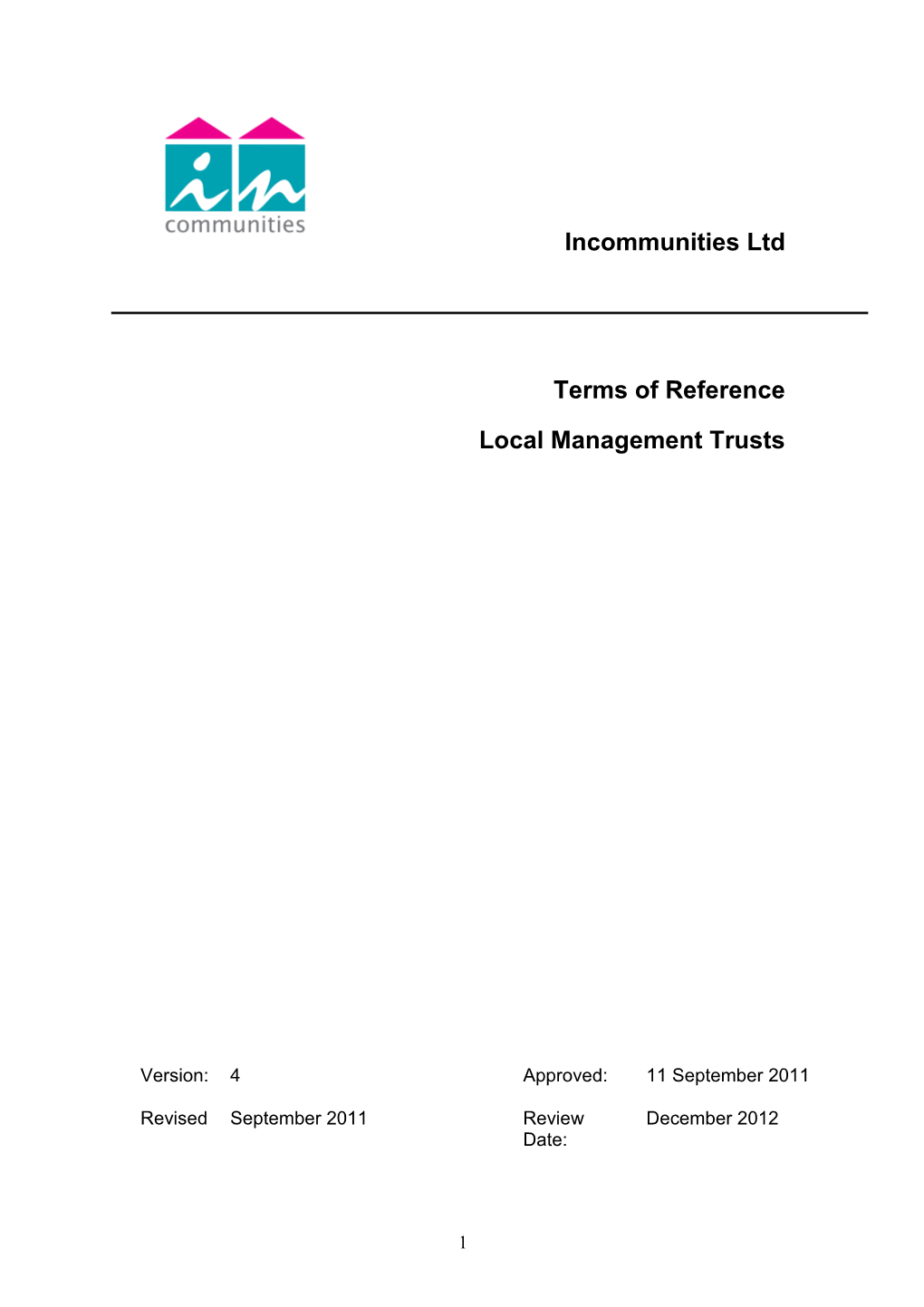 Local Management Trust Terms of Reference
