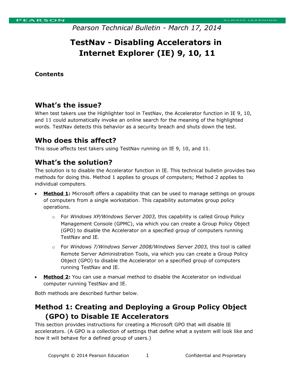 Testnav - Disabling Accelerators in Internet Explorer 9, 10, and 11