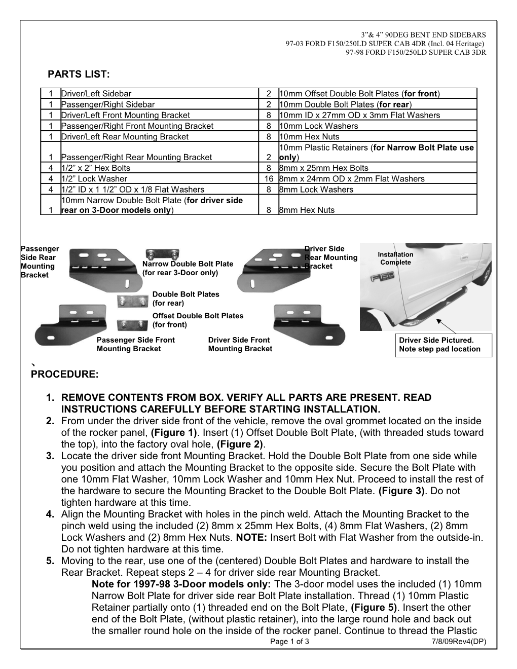 97-03 FORDF150/250LD SUPER CAB 4DR (Incl. 04 Heritage)