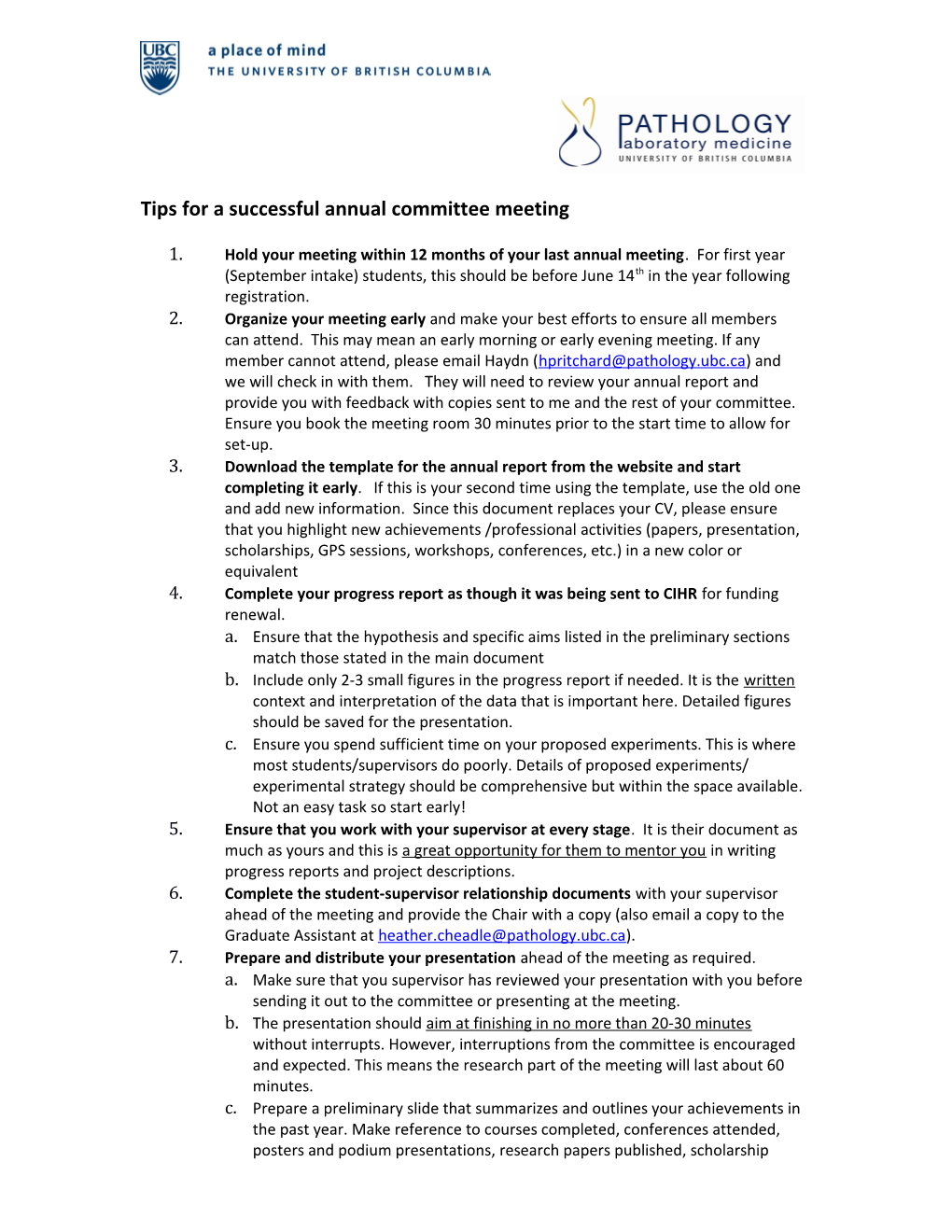 Tips for a Successful Annual Committee Meeting