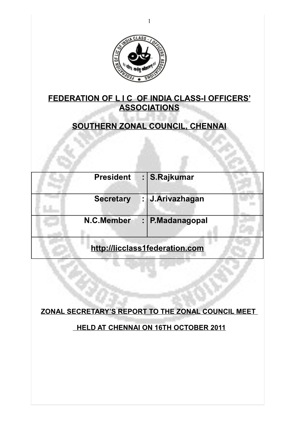 Federation of Lic Class-I Officers' Associations