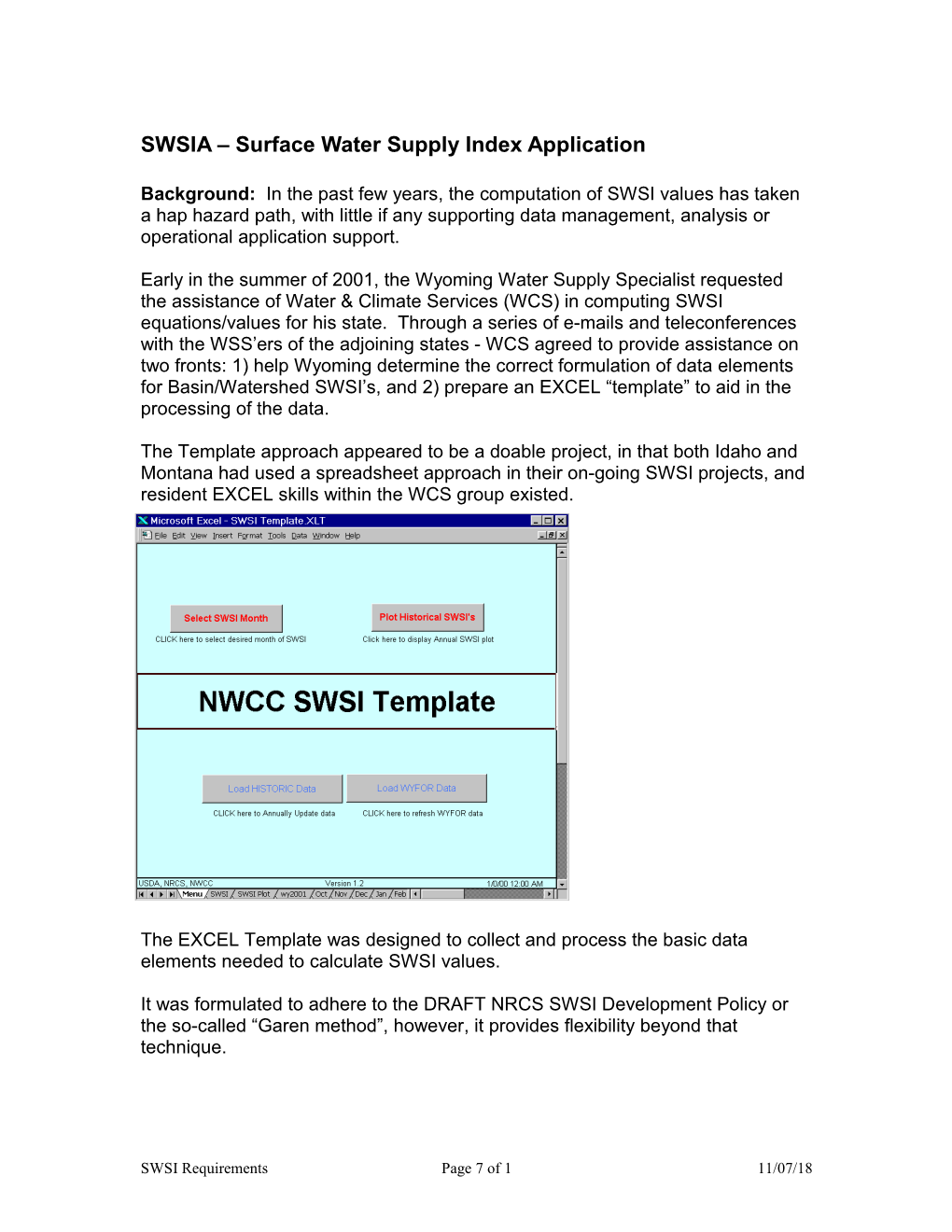 SWSIA Surface Water Supply Index Application