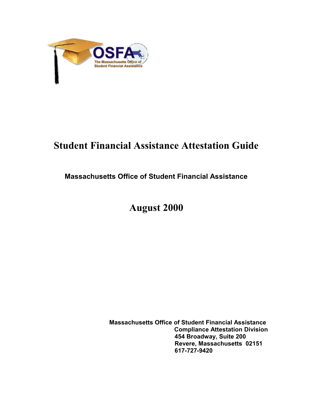 Student Financial Assistance Attestation Guide