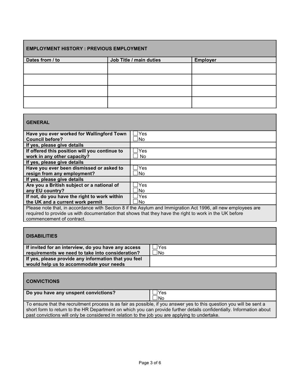 ATG Employment Application Form