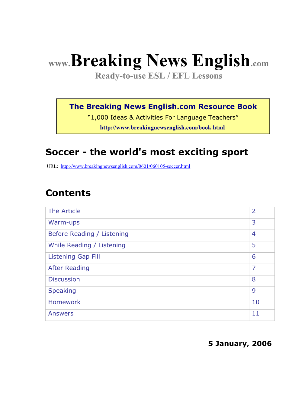 Soccer - the World's Most Exciting Sport