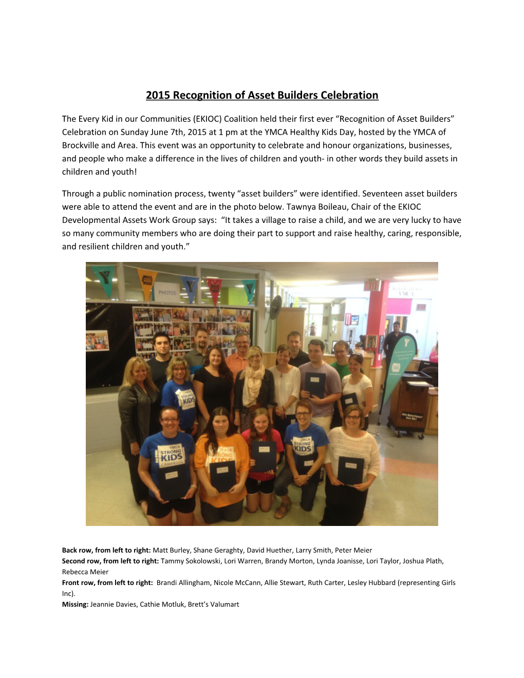 2015 Recognition of Asset Builders Celebration