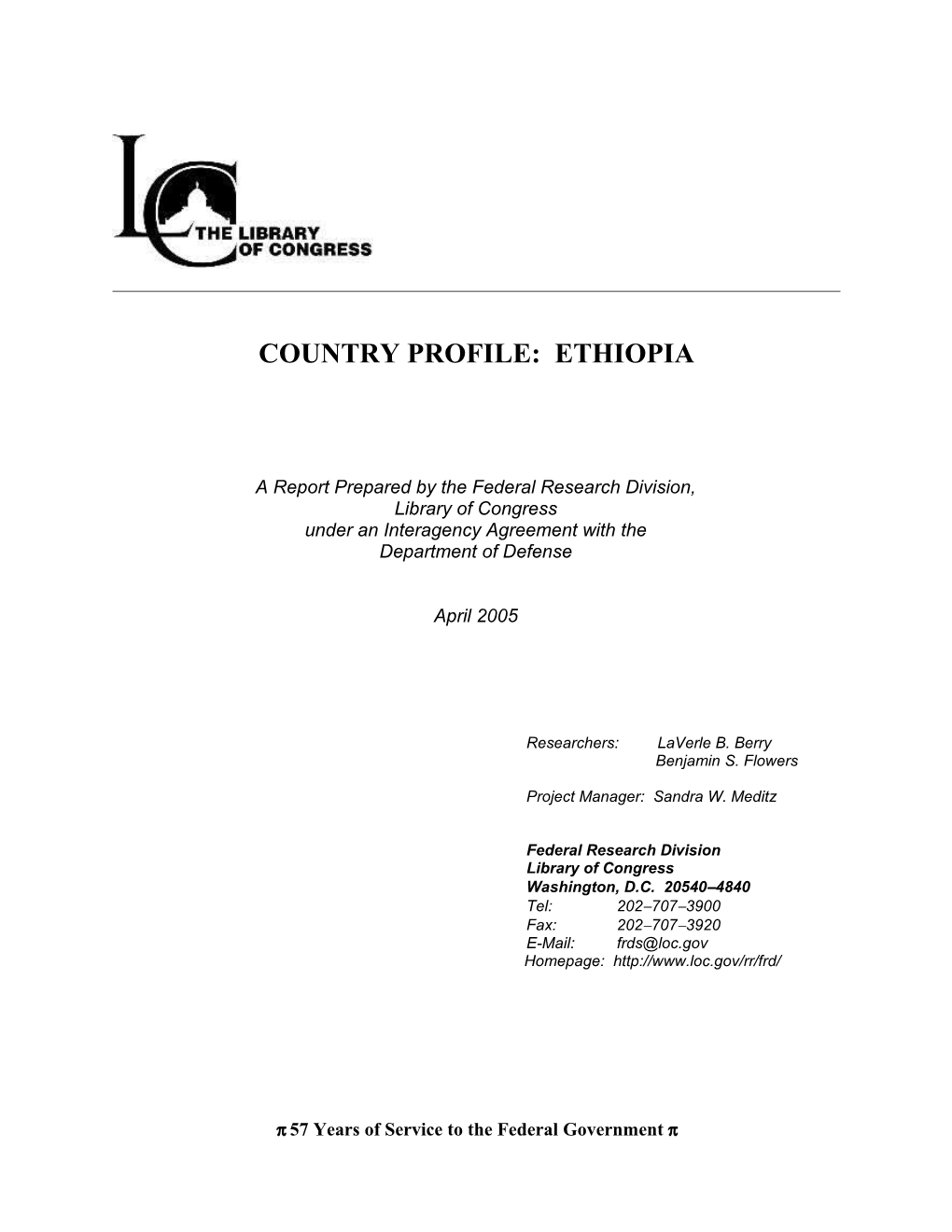 Country Profile: Ethiopia