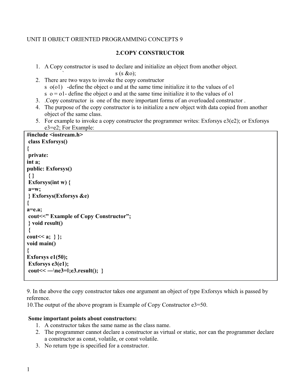 Unit Ii Object Oriented Programming Concepts 9