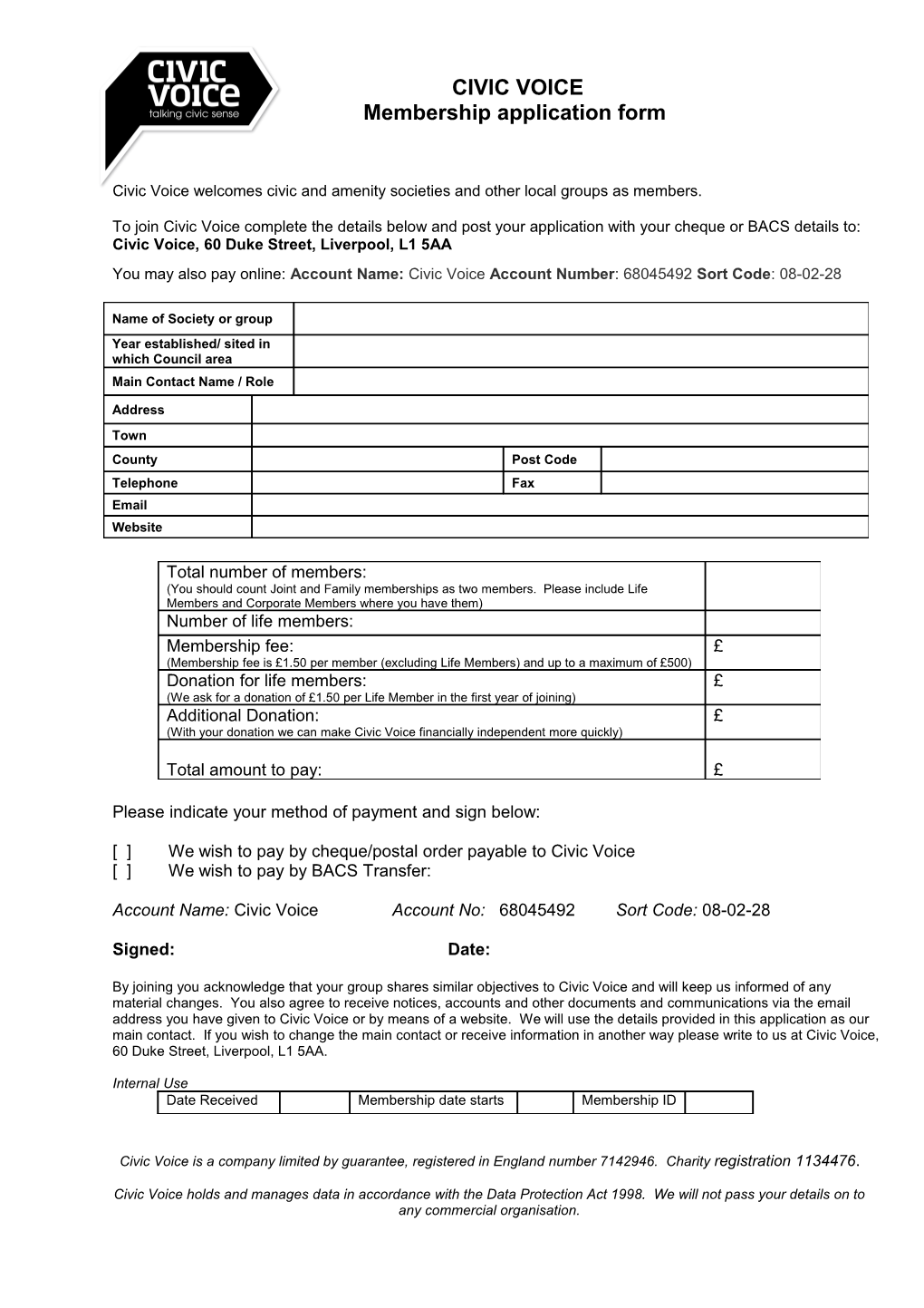 Membershipapplication Form