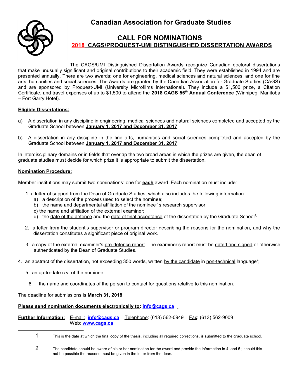 Canadian Association for Graduate Studies