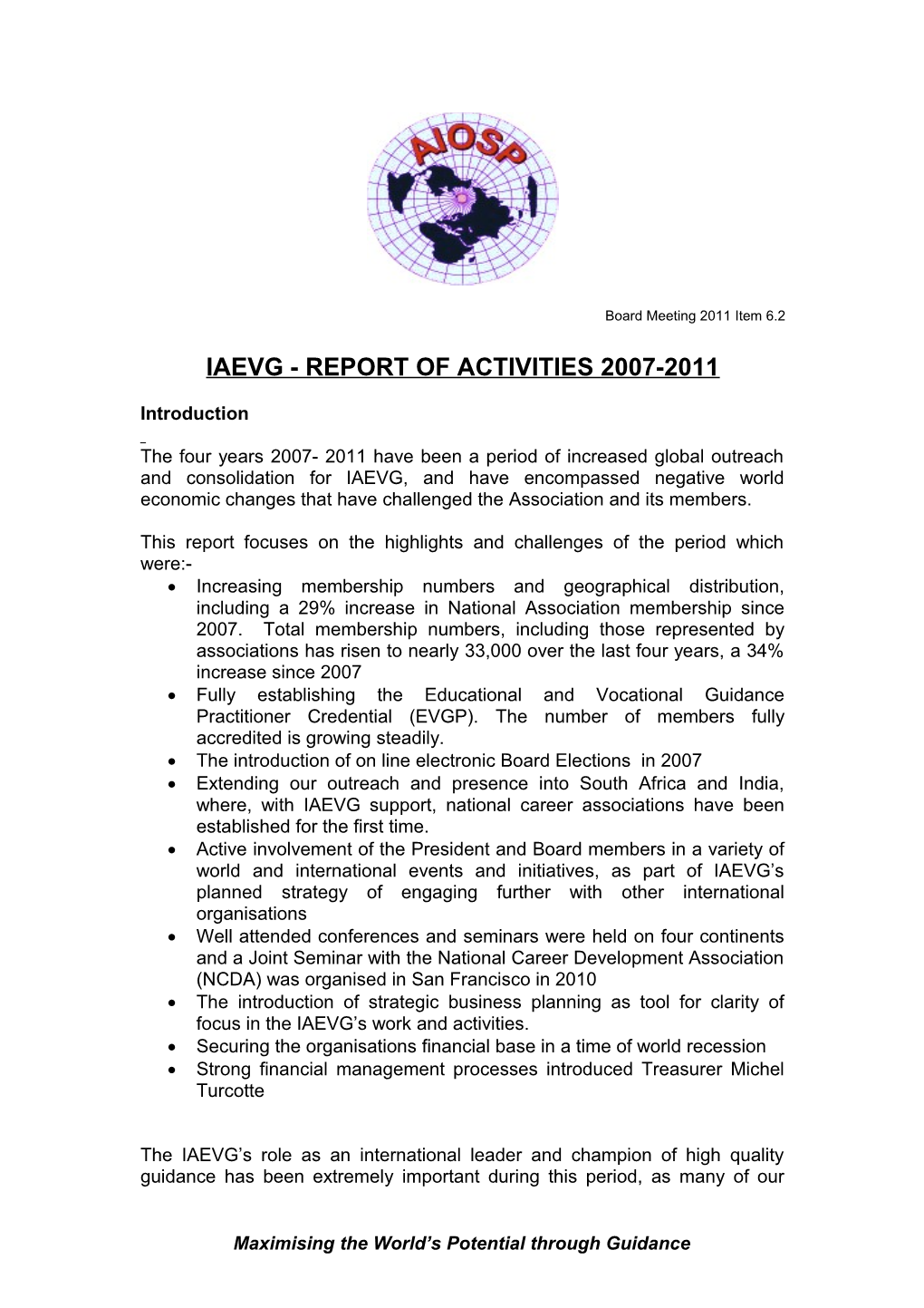 Report of Activities 1999-2002