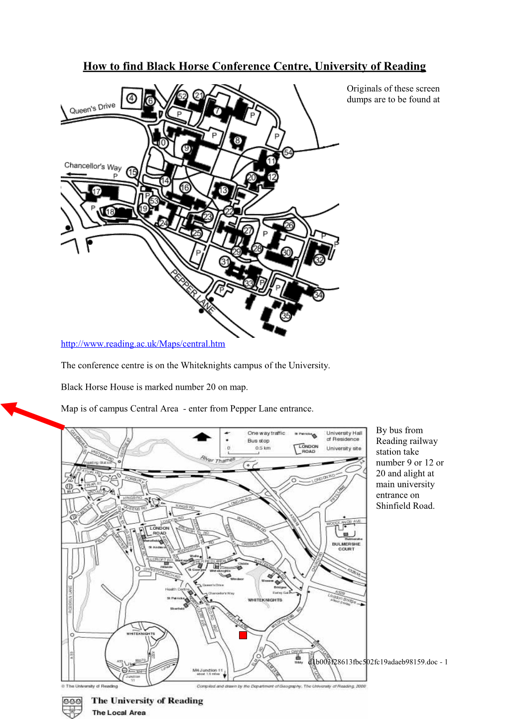 How to Find Black Horse Conference Centre, University of Reading