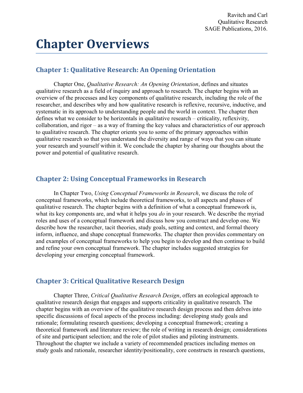 Chapter 1:Qualitative Research: an Opening Orientation