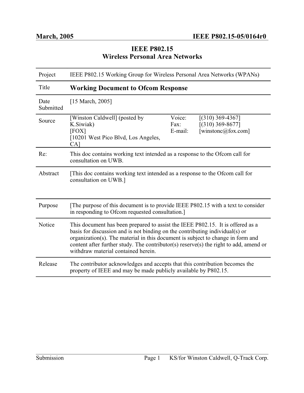 Working Doc for Ofcom Response