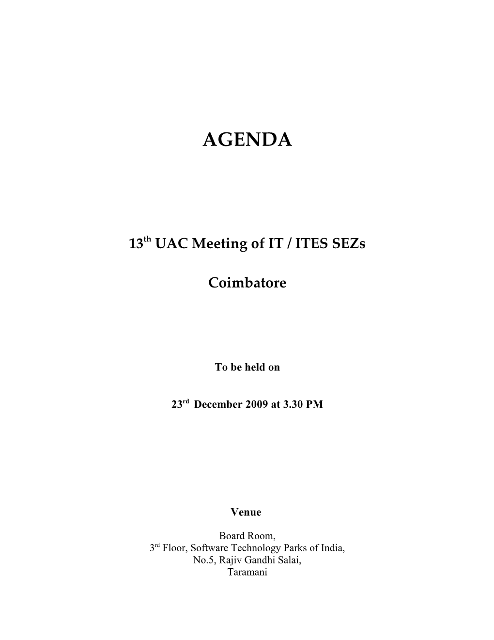 13Thuac Meeting of IT / ITES Sezs
