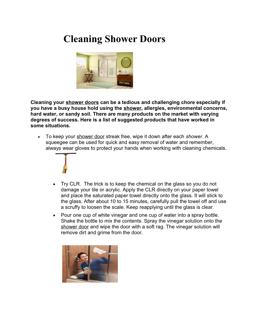 Cleaning Shower Doors