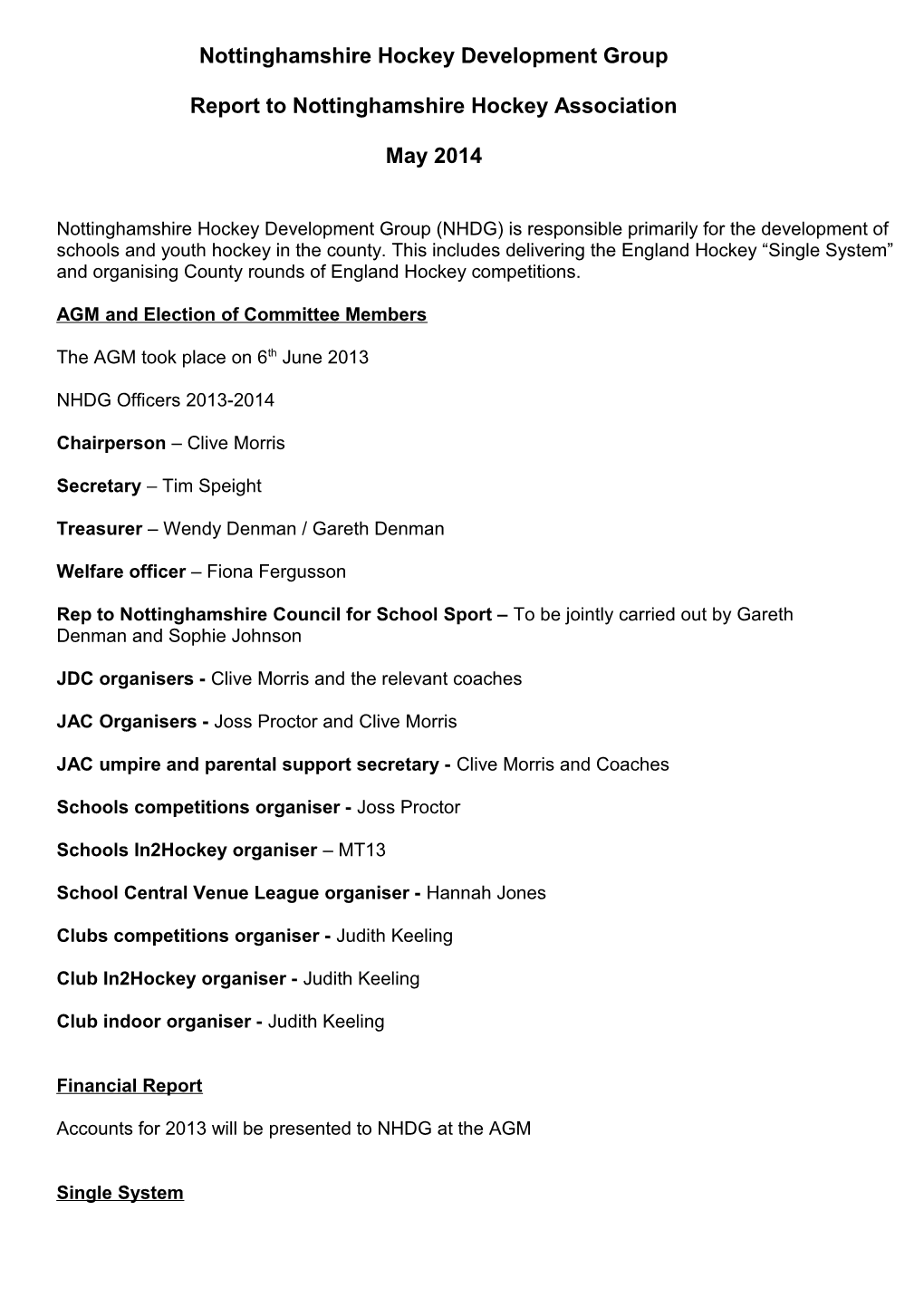 Nottinghamshire Hockey Development Group