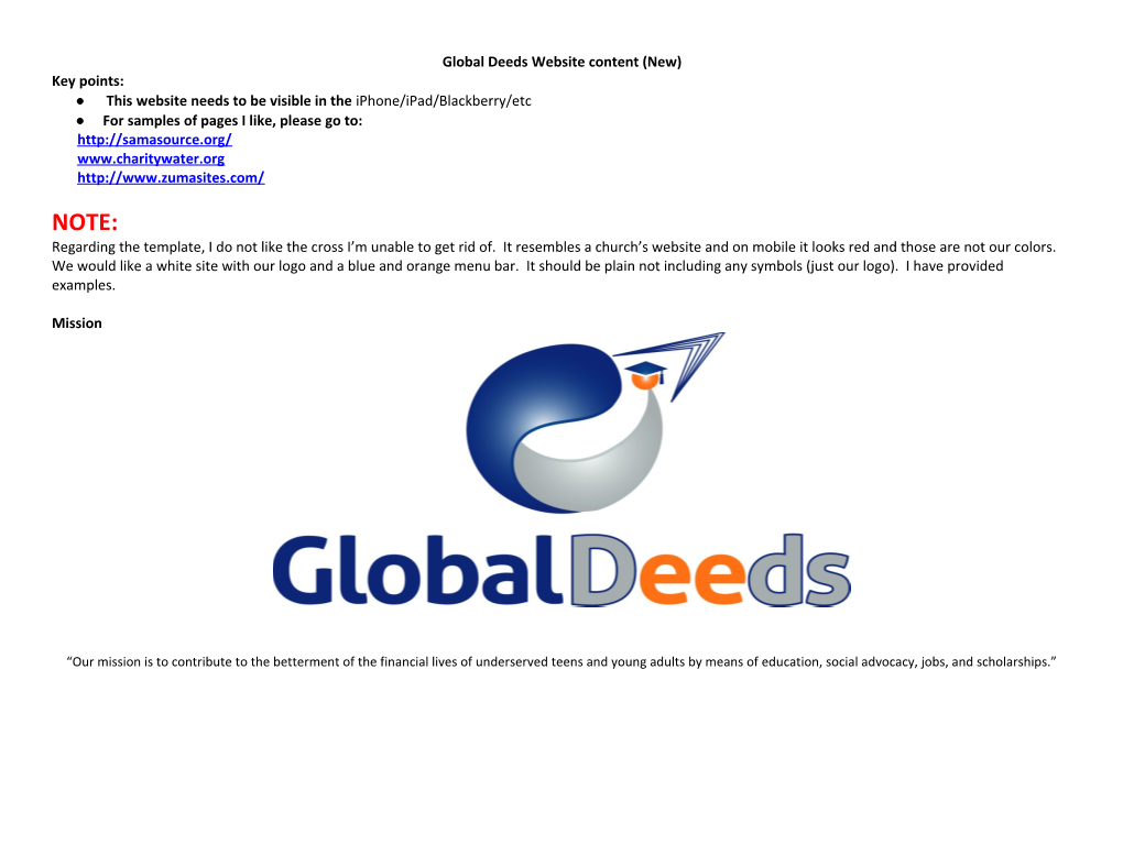 Global Deeds Website Content (New)