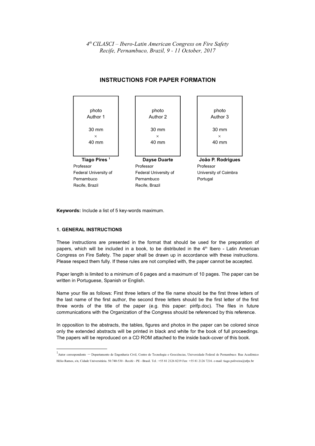Jpee2006 - Instruções Para Formatação Dos Textos