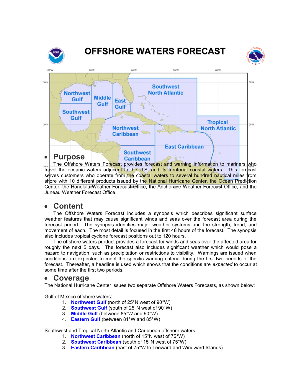 Offshore Waters Forecast