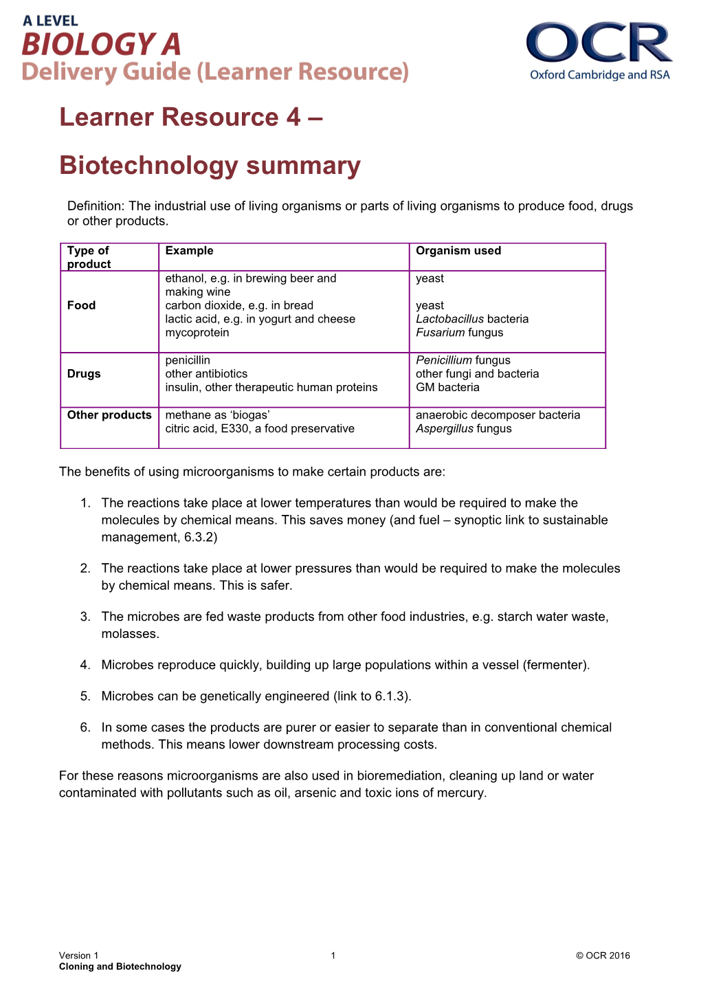 OCR a Level Biology a Level Learner Resource 4