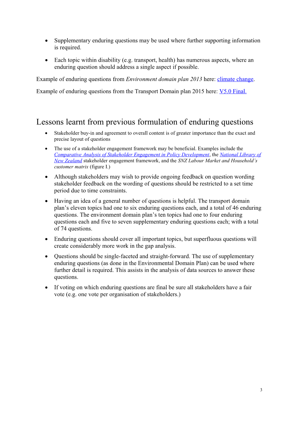 A Process for Establishing Enduring Questions in the Disability Domain