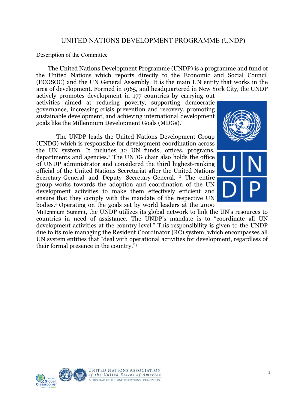 United Nations Development Programme (Undp)