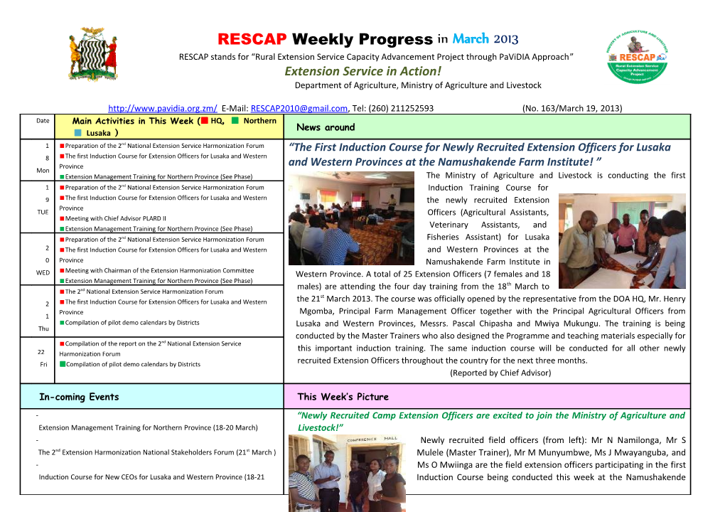 RESCAP Weekly Bulletin in June 2012