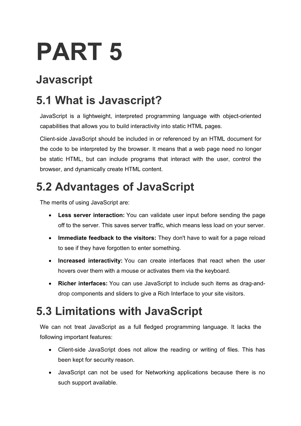 5.1 What Is Javascript?