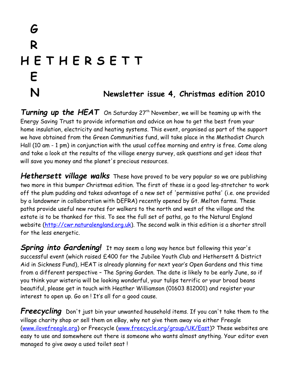 N Newsletter Issue 4, Christmas Edition 2010