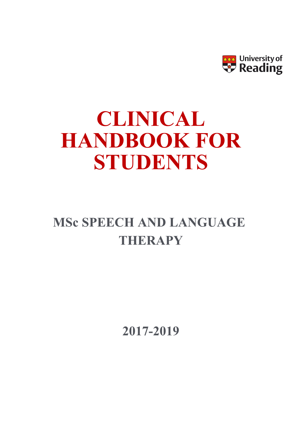 Clinical Handbook for Students