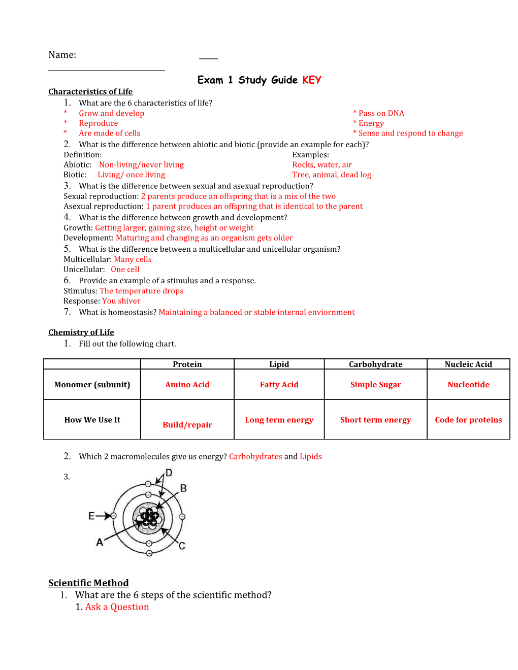 Exam 1 Study Guidekey