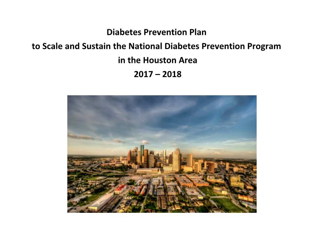 Diabetes Prevention in Houston Area Action Plan
