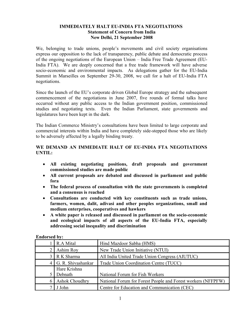 Immediately Halt Eu-India Fta Negotiations