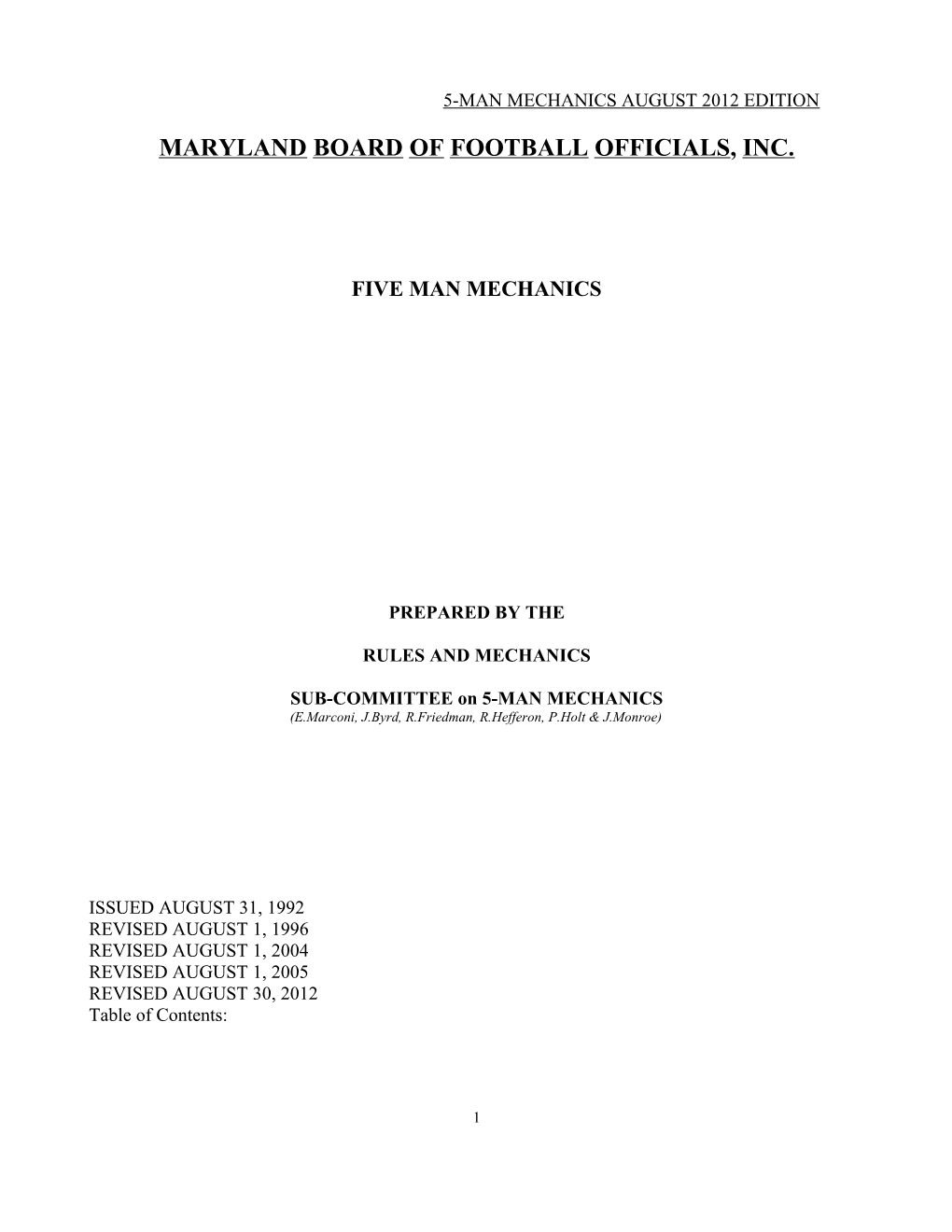 Maryland Board of Football Officials, Inc