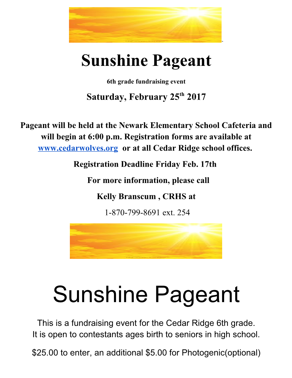 Sunshine Pageant