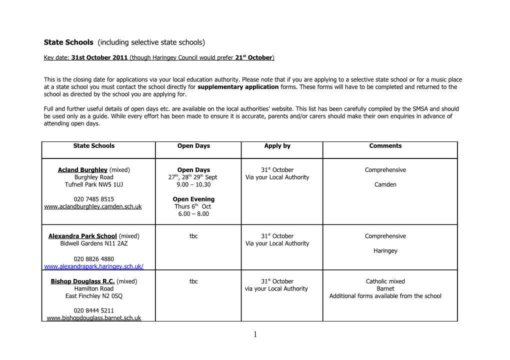 State Schools (Including Selective State Schools)