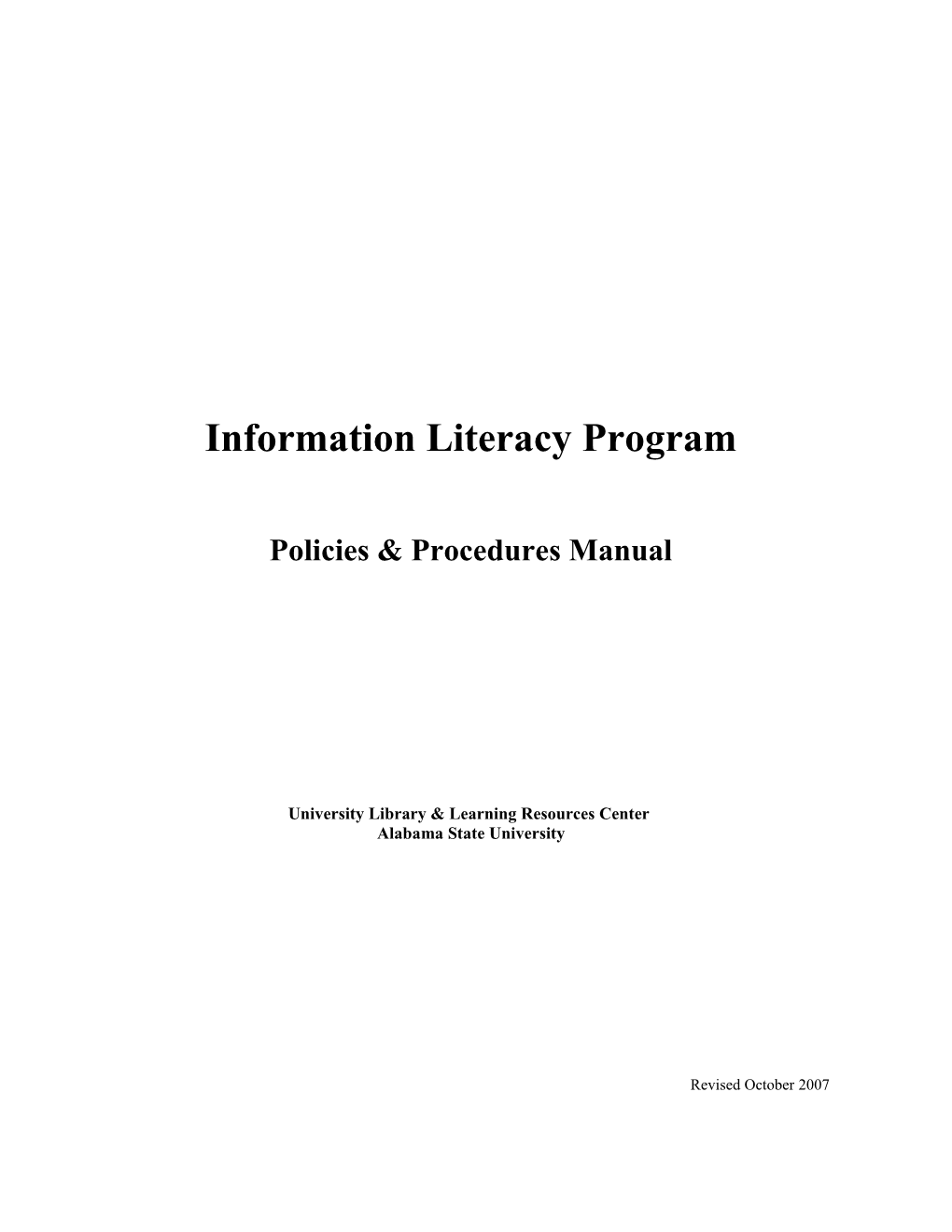 Information Literacy Program