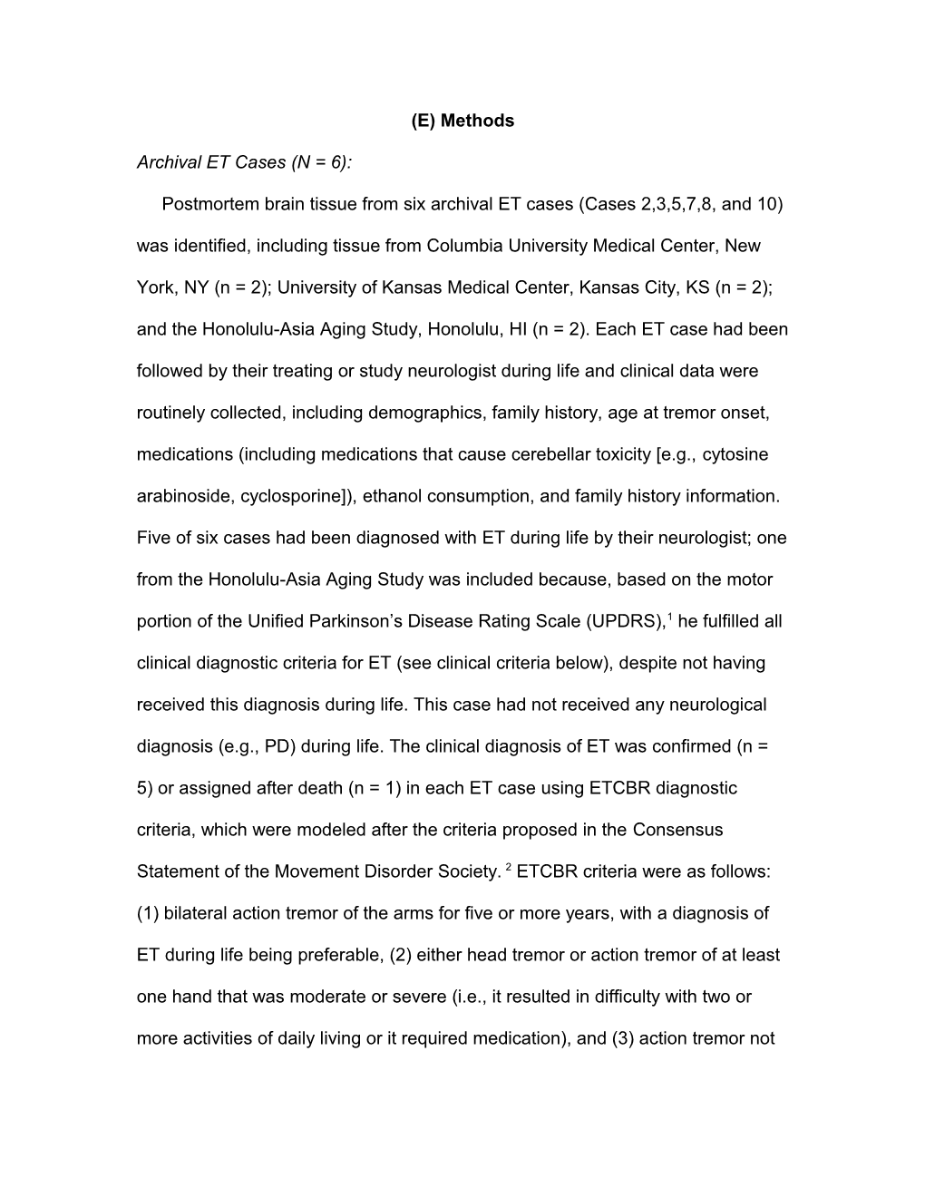 Archival ET Cases (N = 6)