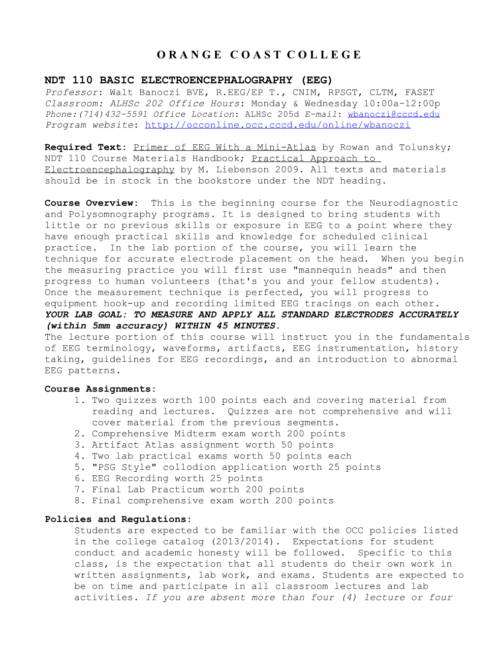 Ndt 110 Basic Electroencephalography (Eeg)