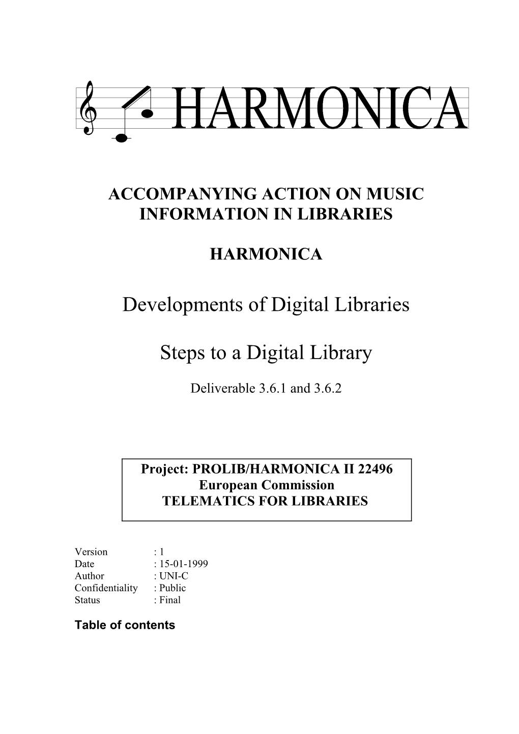 Accompanying Action on Music Information in Libraries