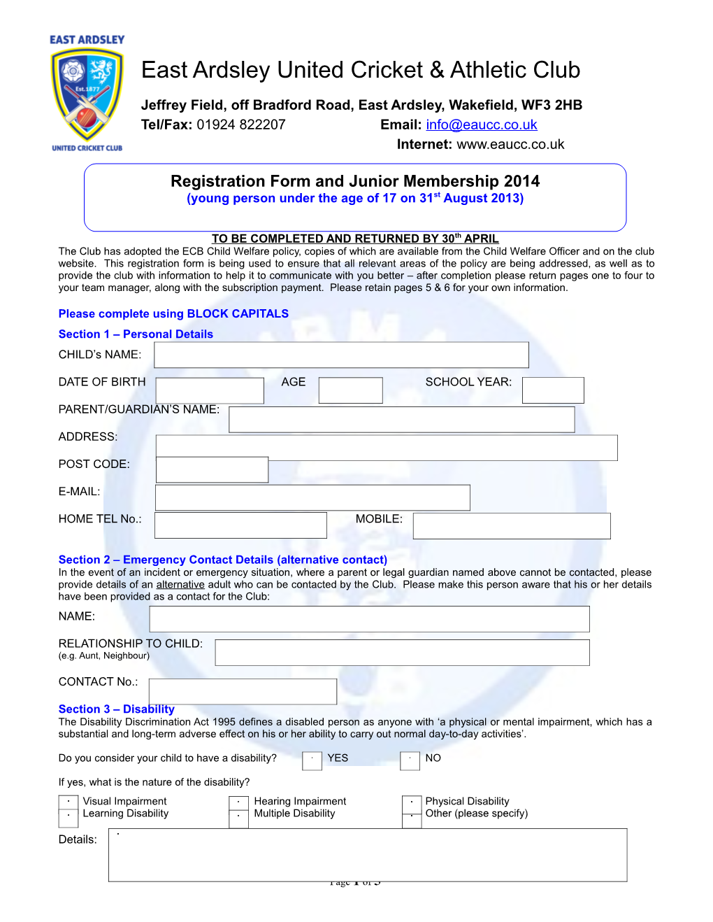 East Ardsley United Cricket Club