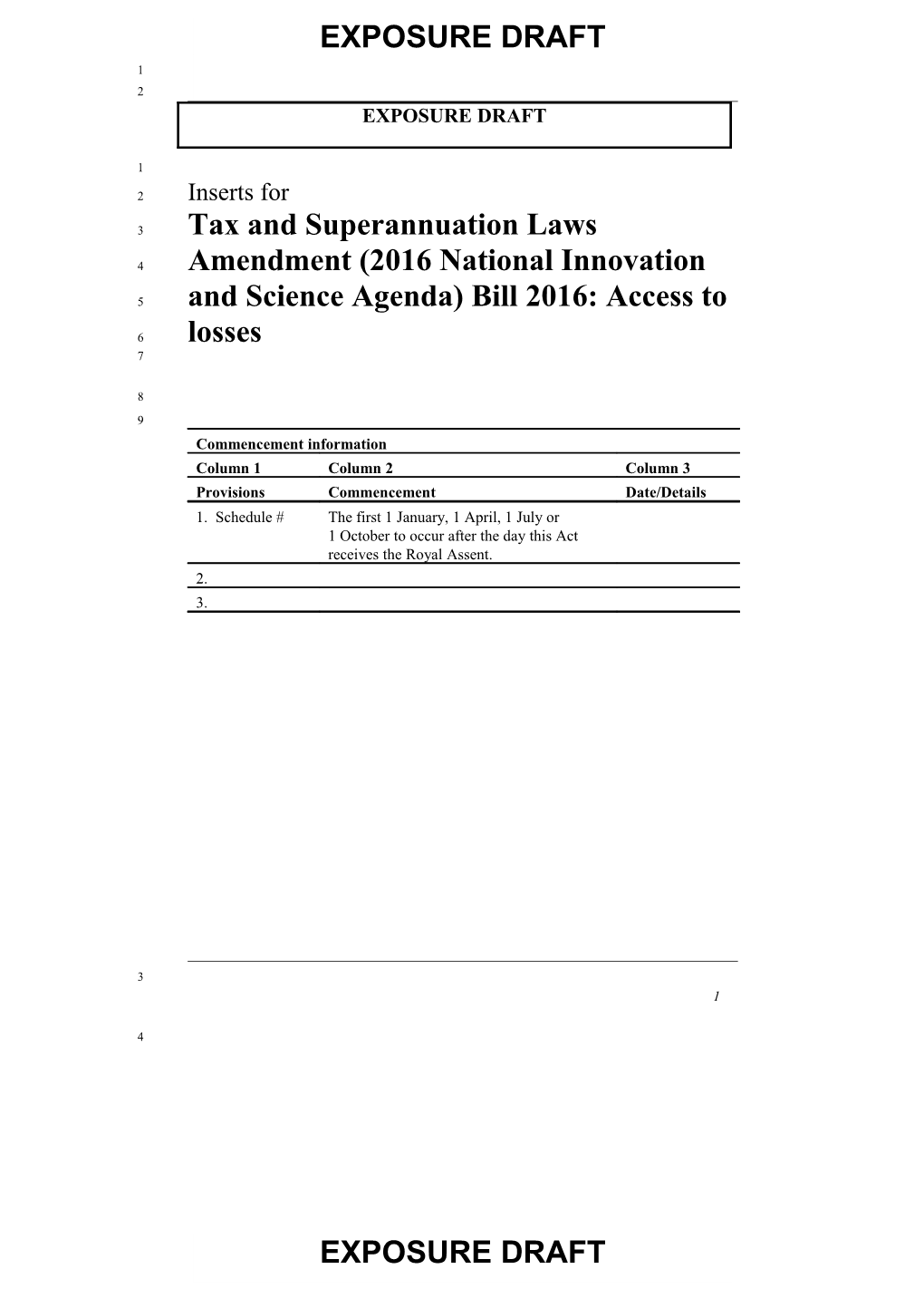 Exposure Draft - Tax and Superannuation Laws Amendment (Measures for a Later Sitting) Bill