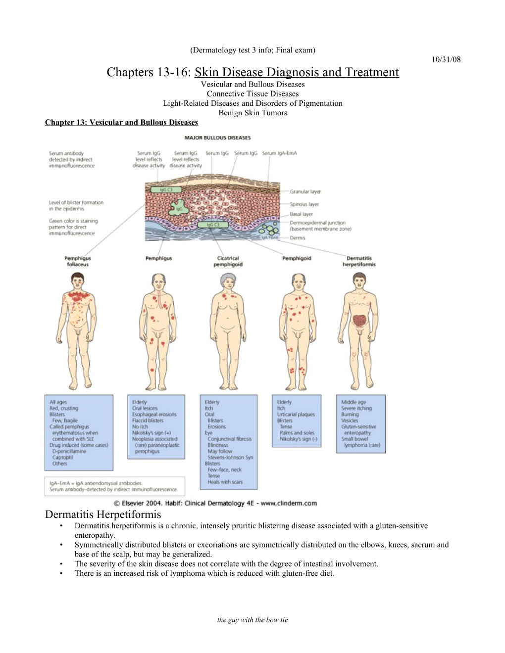 Dermatology Test 3 Info; Final Exam