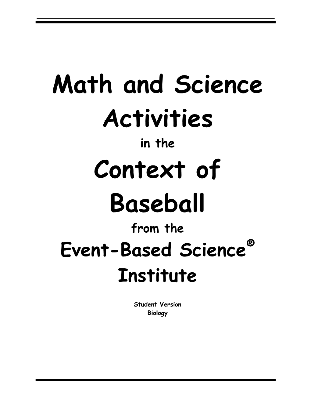 Math and Science Activities