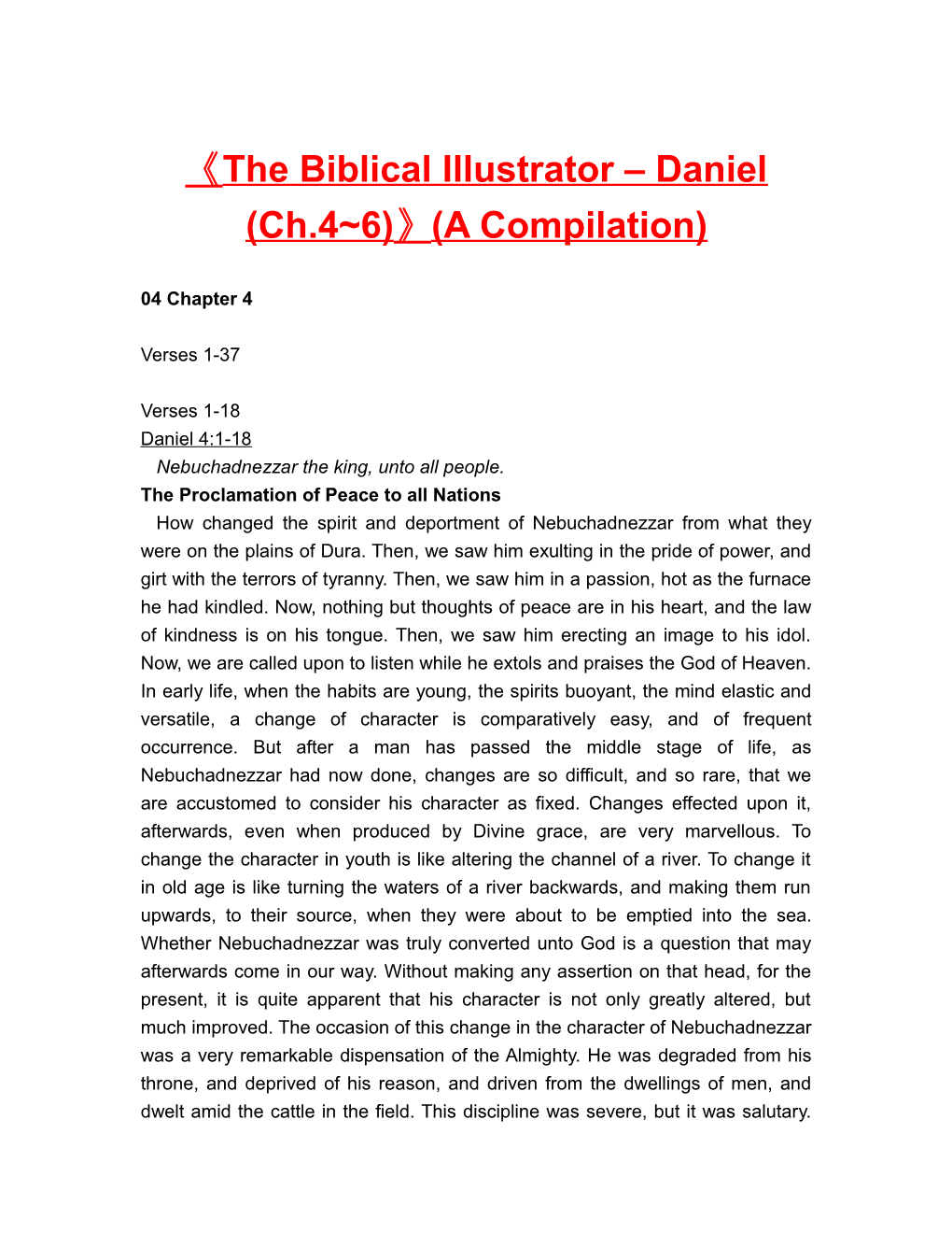 The Biblical Illustrator Daniel (Ch.4 6) (A Compilation)